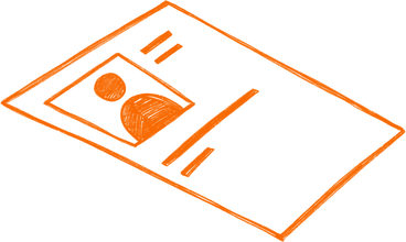 Orange sheet with a résumé PNG, SVG