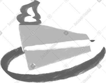 Black and white cake on a plate PNG, SVG