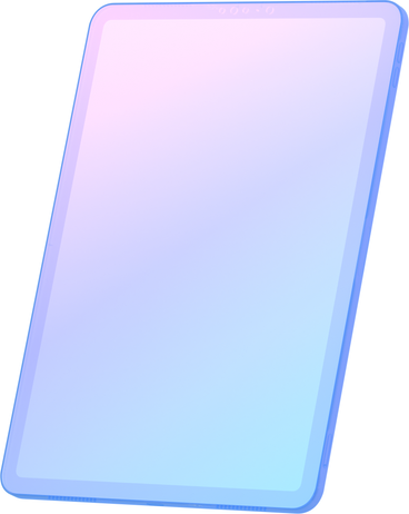 Дисплей планшета с синим градиентом в PNG, SVG