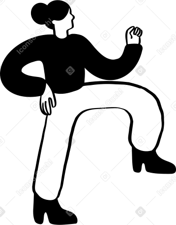 женщина стоит на одной ноге в PNG, SVG