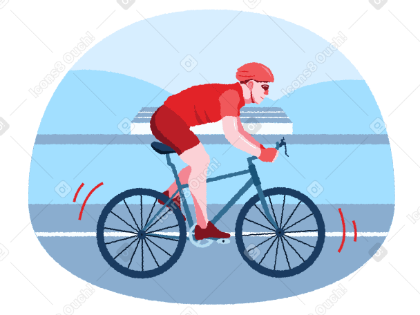 堤防沿いを自転車に乗る男性 PNG、SVG