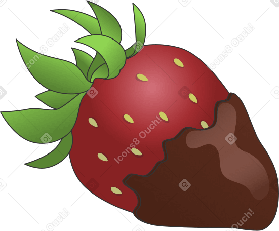 strawberry in chocolate PNG, SVG