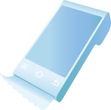 mobile payment terminal with a receipt PNG, SVG