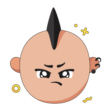 Cool face with a mohawk PNG, SVG