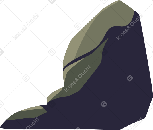 boulder in the moss Illustration in PNG, SVG
