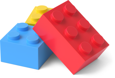 three lego bricks PNG, SVG
