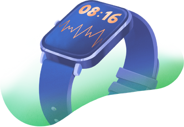 smart watch with transparent green background PNG, SVG