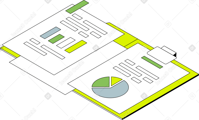 Carpeta con analisis financiero PNG, SVG