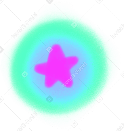 Kleiner rosa und blau leuchtender stern mit fünf punkten PNG, SVG