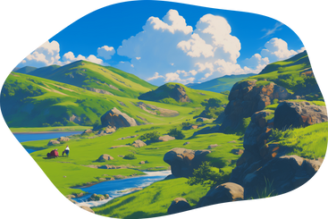 Highland green landscape background PNG, SVG