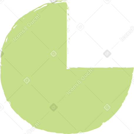 light green pie chart Illustration in PNG, SVG