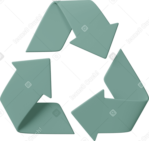 3D recycling sign в PNG, SVG
