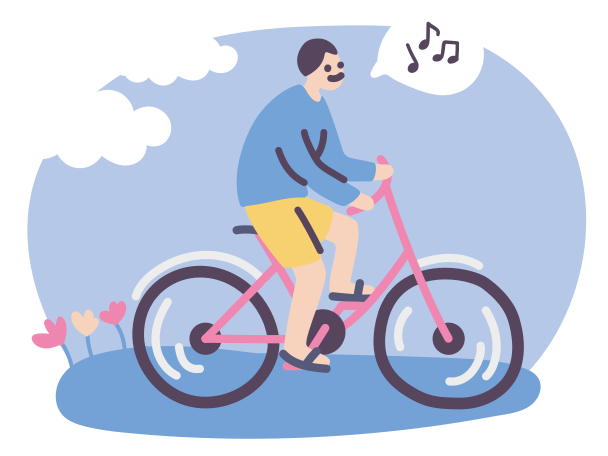 Cyclist Illustration in PNG, SVG