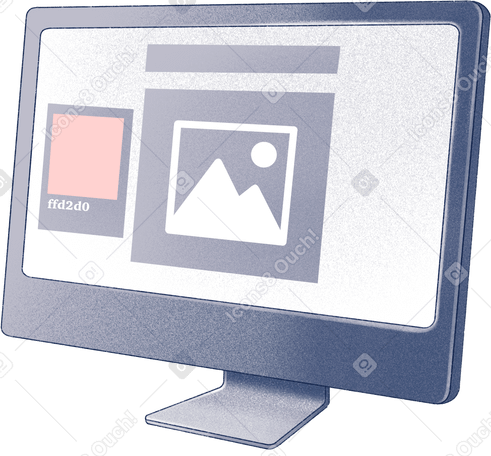 monitor with web elements PNG, SVG
