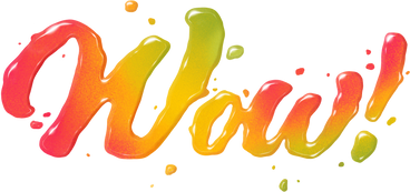 lettering wow liquid text PNG, SVG