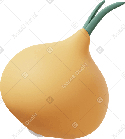 3D Yellow onion  PNG, SVG