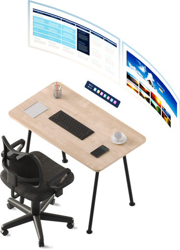 table and vr-monitors PNG, SVG