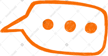 Orange bubble with three dots PNG, SVG