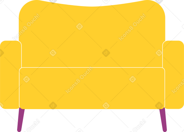 yellow sofa Illustration in PNG, SVG