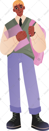 student with backpack and textbook PNG, SVG