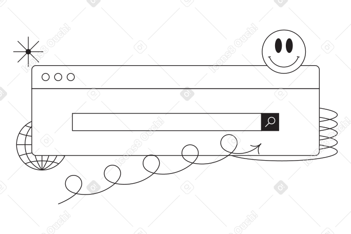 Search bar in a web browser with a smiley PNG, SVG