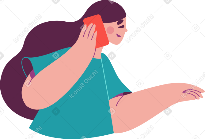 woman is talking on the phone Illustration in PNG, SVG