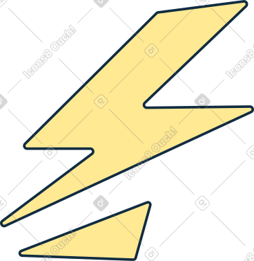 Yellow lines with lightning PNG, SVG