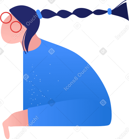 woman in glasses Illustration in PNG, SVG