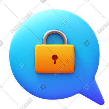 Speech bubble with padlock inside PNG, SVG