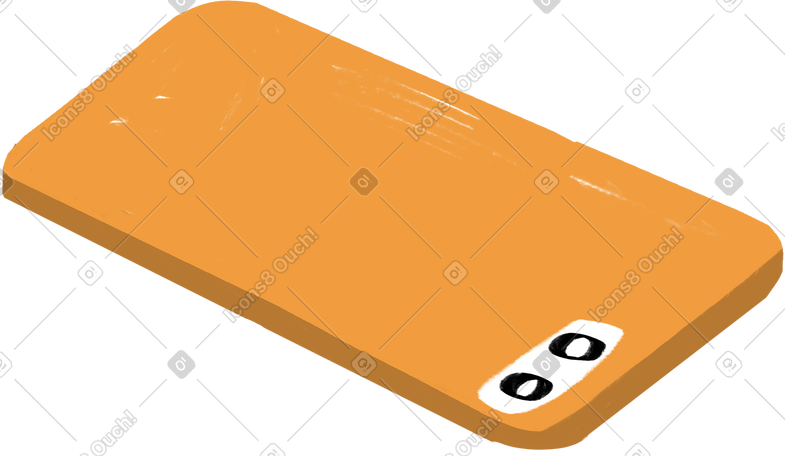 lying yellow smartphone PNG, SVG