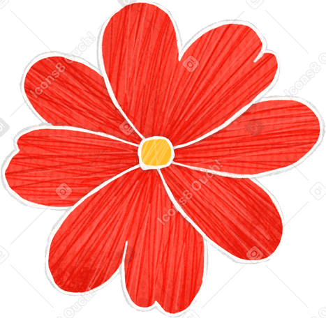simple red round flower Illustration in PNG, SVG