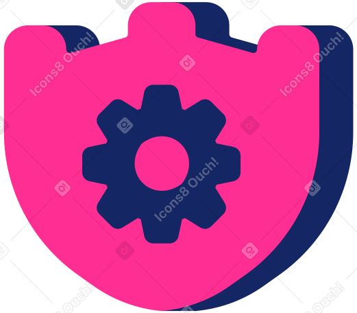 protection shield with gear PNG, SVG