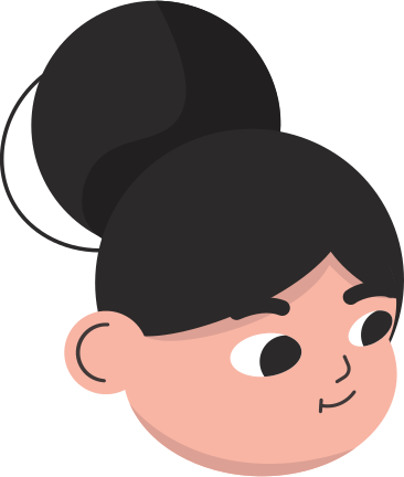 head of a thoughtful girl with a ponytail PNG, SVG