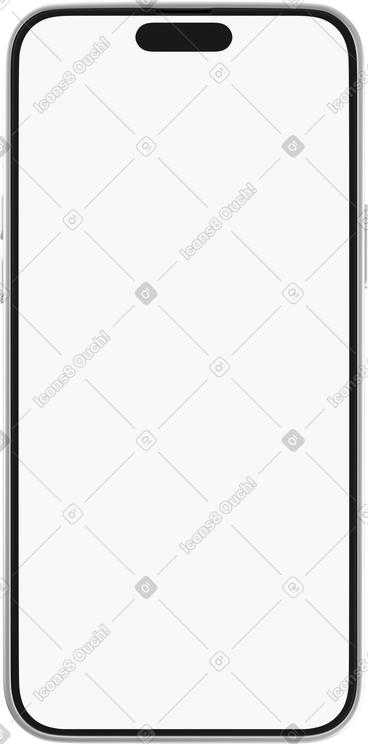 Front view of white phone screen PNG, SVG