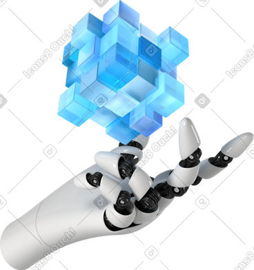 Robot hand with cube PNG, SVG