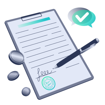 Signing a financial document PNG, SVG