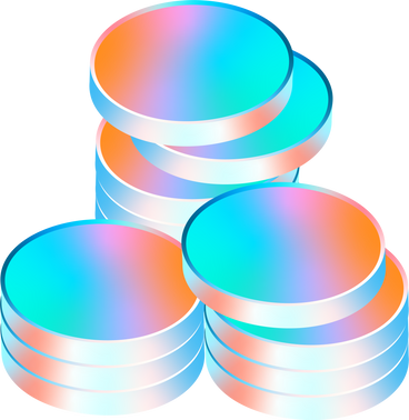 gradient stacks of coins PNG, SVG
