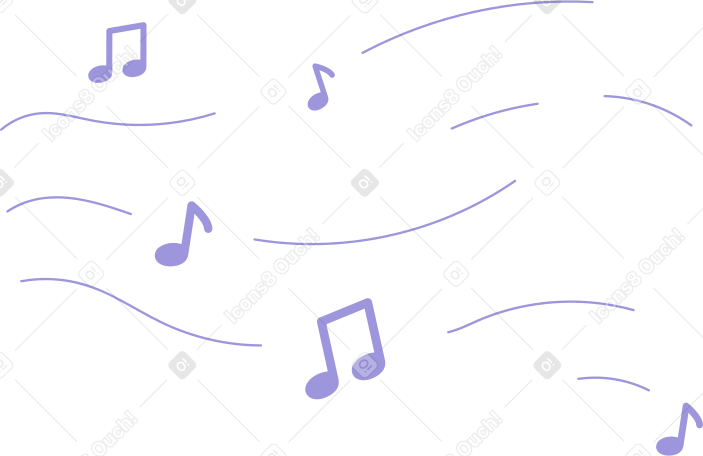 flowing music in notes PNG、SVG