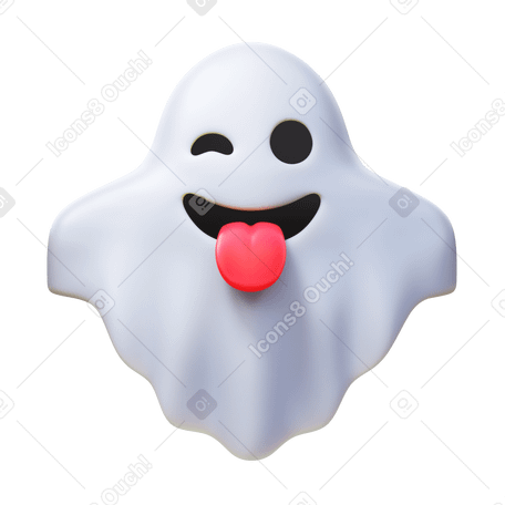 3D ghost Illustration in PNG, SVG