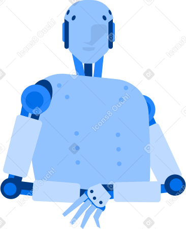 android robot is sitting at table PNG, SVG