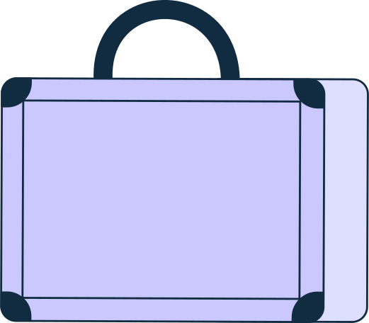 lilac rectangular suitcase Illustration in PNG, SVG