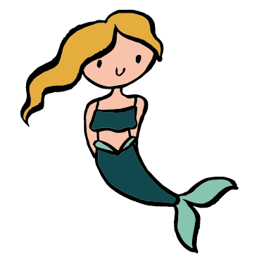 blonde mermaid with green tail PNG, SVG