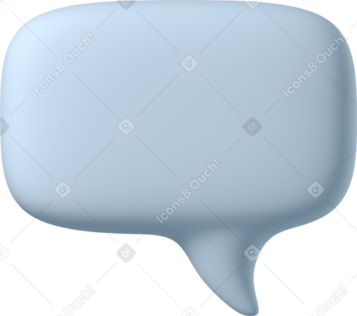 3D speech bubble lower right PNG, SVG