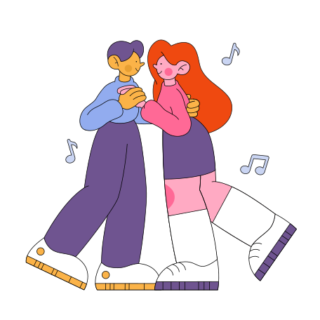Иллюстрация Мужчина и женщина медленно танцуют в PNG и SVG