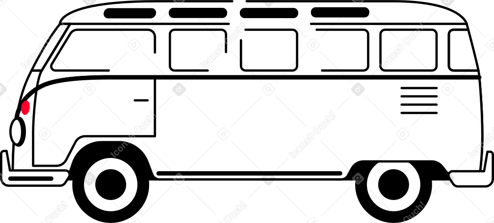 retro bus Illustration in PNG, SVG