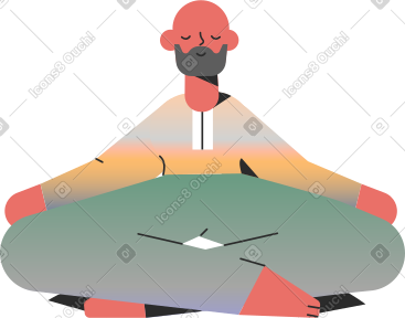 Meditating man PNG, SVG