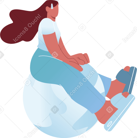woman on a balloon PNG, SVG
