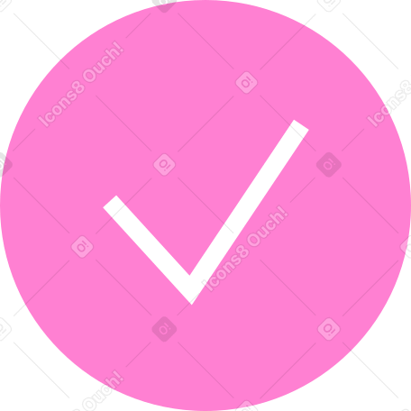 pink circle with check mark PNG, SVG