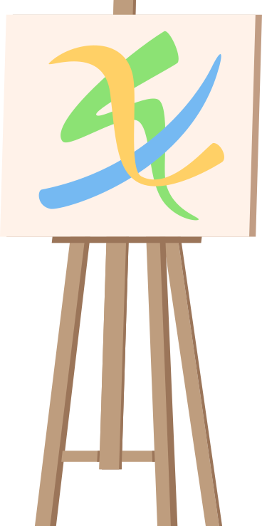 easel with a painting PNG, SVG