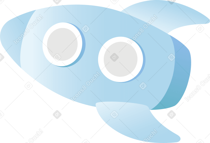 голубая ракета в PNG, SVG